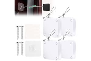 NOGCAW 2025 Upgrade Automatic Shower Curtain Closer,Punch-Free Automatic Screen Door Closer,Multifunctional Sliding Screen Auto Door Closer with Steel Drawstring for Bathroom Bedroom Studyroom (White*4)
