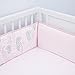DwellStudio Beautiful Boheme Peacock/Feathers 4 Piece Nursery Crib Bumper, Pink, Gray
