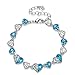 QIANSE Bracelets Gifts for Her for Women Love in Iceland Ice Blue Heart Tennis Bracelet Crystals Jewelry for Women Anniversary Birthday Gifts for Wife Sister Girlfriend Gift