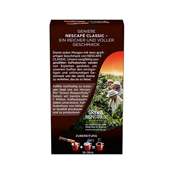 NESCAFÉ CLASSIC Getränkepulver-Sticks, löslicher Bohnenkaffee aus mitteldunkel gerösteten Kaffeebohnen, kräftiger… – Bild 3