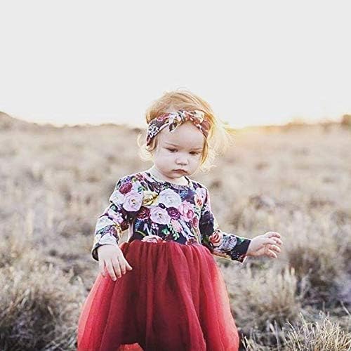 Baby Girl One Piece Dress Toddler Kid Floral Long Sleeve Dresses Rose Red Tutu Skirt Bowknot Outfits Dresses Clothing Shoes Jewelry