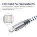 XUZOU xi-119-cable Lightning Cable 10' Extra Long Nylon Braided USB Charger, Compatible with iPhone 5/5S/5C/Se 6/6S 6 Plus/6S Plus 7/7 Plus/iPad Mini/Air/Pro iPod Touch - Gray/White - 3 Piece