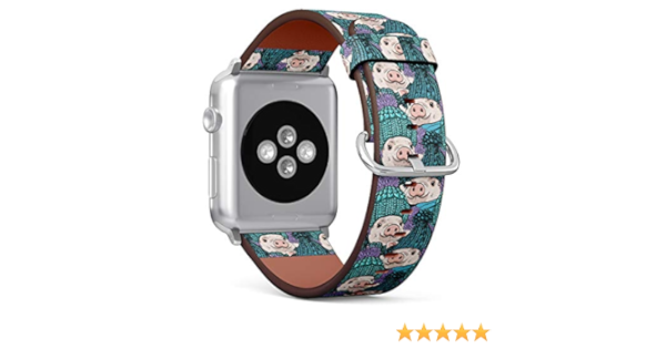 Amazon.com: (Cute Pigs with Hats) Patterned Leather Wristband Strap for Apple  Watch Series 4/3/2/1 gen,Replacement for iWatch 38mm / 40mm Bands : Cell  Phones \u0026 Accessories
