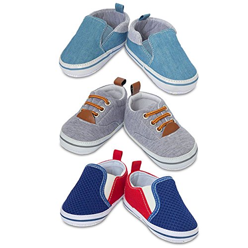 Little Me Premium 3 Pack Baby Boys Shoes, Size 0-6 Months