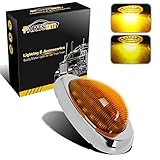 Side Amber LED Marker & Signal Light W Chrome Bezel For Freightliner Century/Columbia 15 LED