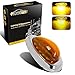 Partsam Side Amber LED Marker & Turn Signal Light Clearance w Chrome Bezel For Freightliner Century/Columbia 15 LED, High Low Brightness, For Front Fender or Hood Side Use
