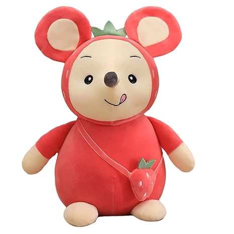 ACHICOO Cute Plush Toy Count Money Mouse Gift Rat Year Mascot Red Strawberry 45 cm