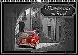 Vintage cars on travel 2015: Nostalgic Vintage cars in black and white, with decorative colorkeys (C by
