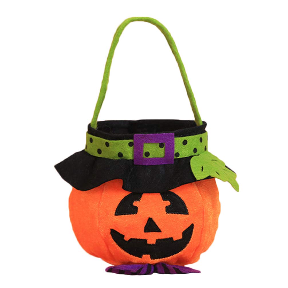 BESPORTBLE Halloween Candy Bags Halloween Hand Foldable Pumpkin Bag Chocolate Jelly Sweets Bags Cartoon Candy Bucket for House Party 1Pc