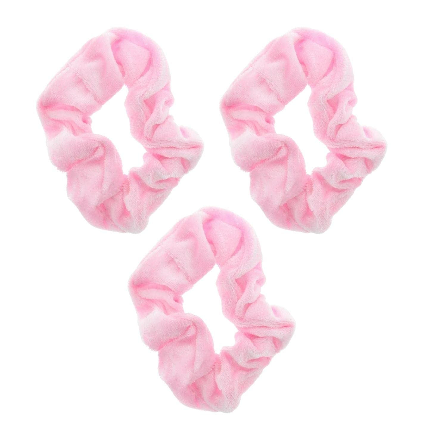 Topkids Accessories - Velvet Scrunchie Scrunchies Elastic Hair Band Ponytail Holders Hair Scrunchie Hair Bobbles Hair Accessories for Women, Ladies, Girls - Pack of 3 (Baby Pink)