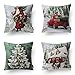 Phantoscope Set of 4 Merry Christmas Modern Santa Clause Throw Pillow Case Cushion Cover 18