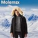 Molemsx Men's Down Alternative Jacket Mountain Thicken Lined Fur Hooded Long Anorak Parka Padded Coat XS-3XL