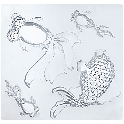 Funshowcase Crystal Goldfish Koi Fish Resin Epoxy Silicone Mold for Pendant Keychain Jewelry Crafting Projects