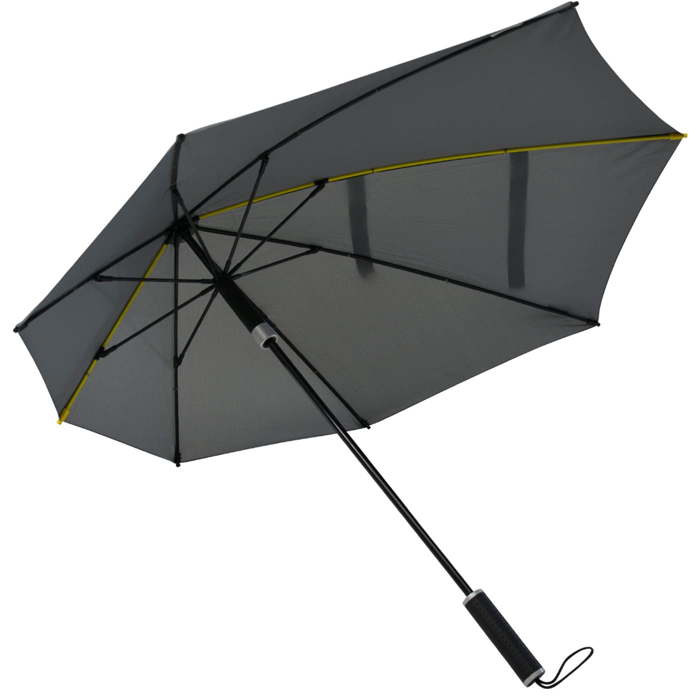 Impliva STORMaxi Aerodynamic Storm Umbrella - Hand Opening - Windproof - Diameter 92 cm - Grey