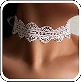 IRCOMULTI Vintage Black Lace Choker Necklace Victorian Collar Necklace Wide Lace Necklaces Gothic Choker Necklaces Jewelry for Women