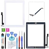 OmniRepairs-for iPad 4 (4th Generation) Glass Touch Screen Digitizer OEM Assembly Replacement with Home Button Flex, Adhesive Tape, Midframe Bezel, Screen Protector, and Repair Toolkit (iPad 4 White)