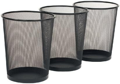 Seville Classics 3-Pack Round Mesh Wastebasket Recycling Bin
