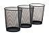 Seville Classics 3-Pack Round Mesh Wastebasket Recycling Bin, 6 Gal, 12" Diameter Top x 14" H, Black primary