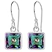 1.46 Ct Cushion Rainbow Mystic Topaz Dangle 925 Sterling Silver Earrings For Women By Orchid Jewelry : A Perfect Birthstone For November