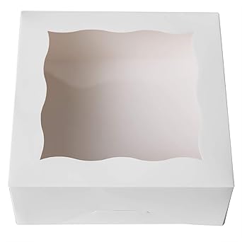 One more Cajas de pastelería blancas de 15,2 cm con ventana de PVC para tartas