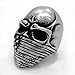 ELFASIO Men's Stainless Steel Ring Band American Flag Mask Skull Gothic Biker Jewelry(Size 8)