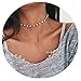 Fancymix Adjustable Chain Disc Imitation-Pearls Choker Necklace For Women Gold Tone