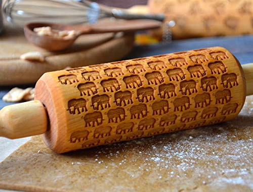 Dachshund Dog Pattern Wooden Engraved Rolling Pin for baking classic- By Enjoy The Wood - Rolling Pin engraved Sugar Cookies Gift for Her Small decorative