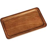 VSUINGO Small Wooden Tray (7.5 x 4.1 inch), Rectangular Mini Serving Tray for Coffee Tables, Dessert, Snack, Fruit, Acacia Wood Platter for Vegetable, Decor Restaurant
