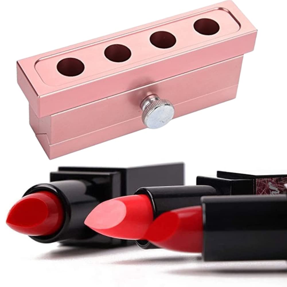 Lipstick Mold,DIY Lipstick Mold with Lipstick Stripper, 2/4/6 Cavities 12.1 DIY Lipstick Mold Aluminum Alloy Rose Gold Dual Uses Lip Balm Maker Tool DIY Lipstick Maker Mold Lip Balm Make Tool Kit