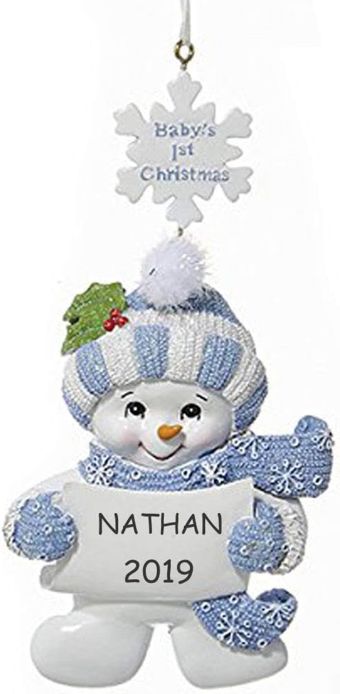 baby's first christmas snowman ornament