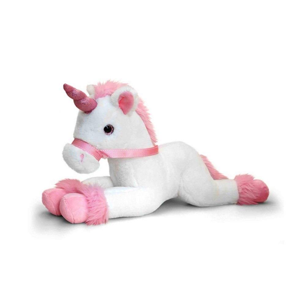 Keel Toys SF1719-W Unicorns KEEL Soft Toys 35cm SF1719, Pink/White