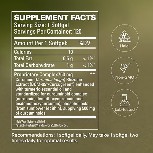 Terry Naturally/EuroPharma CuraMed 750mg BCM-95 Curcumin, 120 Softgels -(2 Pack)
