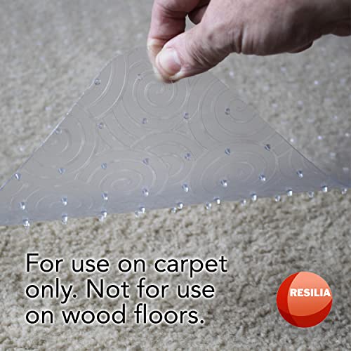 Resilia Office Desk Chair Mat with Lip for Low Pile Carpet ( with