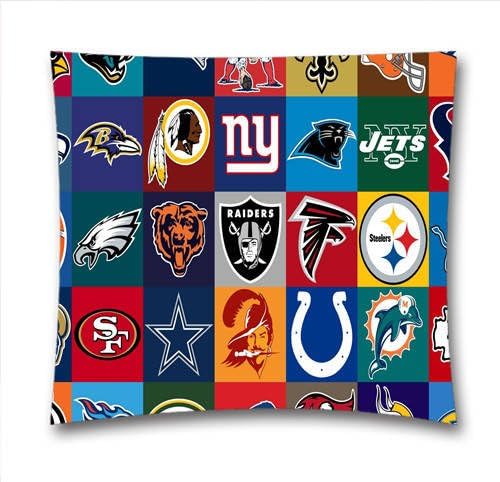 AM Kingdom Sports NFL Football Theme Teams Square Decorative Throw Pillow Cushion Covers for Sofa and Bed, 18"x18"(45cmx45cm) Sports Theme 1192