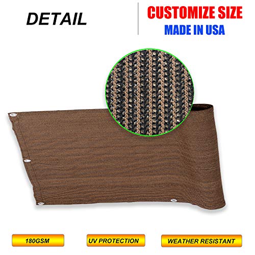 Eden's Decor Balcony Privacy Screen Cover Mesh Windscreen Weather-Resistant UV Protection for Backyard Deck, Patio, Balcony, Pool, Porch, Fence, Railing, Gardening (Brown,6'x 15') - Thumbnail 2