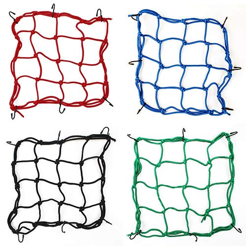 Baost 6-Hook Premium Bike Bungee Cargo Net Motorcycle Bike Cargo Net Mesh Bag Luggage Rope Fastened Elastic Cord String Sundries Helmet Luggage Holder Cargo Bungee Net Rope Black - Thumbnail 3