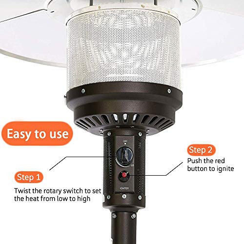 ZIOTHUM 48000 BTU Tall Stand Up Standing Lamp Heater Patio Heater