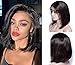 Smartinnov Human Hair Bob Wig, Natural Black HD Lace Front Bob Wig 8inch Straight Glueless Pre Plucked 180% Density Virgin Human Hair 13x4 Transparent Lace Middle Part Short Cut for Women
