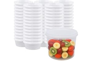 [250 sets] 16oz Semi-Clear Plastic Container with vent Lid| Meal prep, BPA-free, Microwave safe, Leak-proof, Perfect for Cate