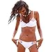 Womens Bikini Set Splicing Swimsuit Casual Adjustable Strap Beachwear Padding Sexy White Large