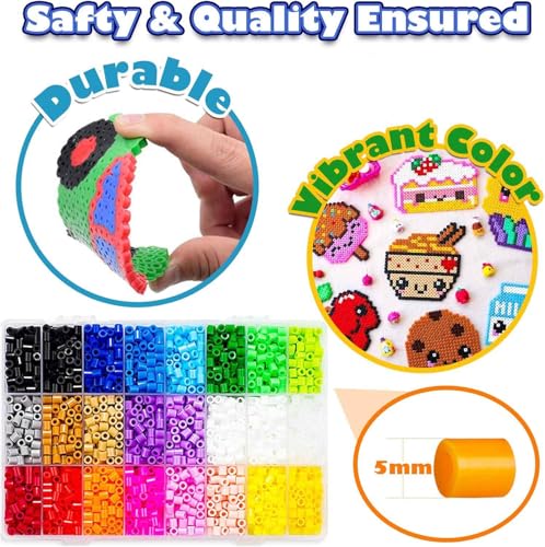 Conjunto de 6300 Contas Fundidas de 5 mm para Artesanato DIY | Meninos e Meninas, Brinquedos Criativos, 6300 Peças, 5 mm