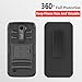 LG K10 Case, LG Premier LTE Case, Combo Rugged Phone Cover and [HD Screen Protector] with Built-in Kickstand and Holster Locking Belt Clip + Circlemalls Stylus Pen for LG K10 / LG Premier LTE - Black