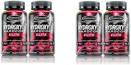 Hardcore Elite, Super Thermogenic, Weight Loss Supplement, 4 Bottles (100 Count)