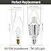 LOHAS Candelabra LED Bulb, E26 Base, 65 Watt-75 watt halogen Bulb Equivalent, LED 7W Candelabra Base Bulbs, Daylight 6000K, 680 Lumens, Non Dimmable, 120V Chandelier Light for Home Lighting(4 Pack)