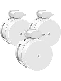 AMORTEK [Upgraded] Google Wifi Wall Mount 3 Pack, Wifi Accessories for Google Mesh Wifi System and Google Wifi Router Without Messy Wires or Screws (White(3 Pack))