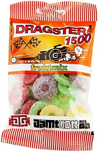 50 Bags x 50g of Dragster 1500 Frukt Mix - Original - Swedish - Cola Sour - Wine Gums - Candies - Sweets