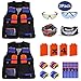 2 Pack Mega Set Kids Tactical Jacket Vest Kit for Nerf N-Strike Gun Wars, 80 x Refill Darts, 4 x Wrist Bands, 4 x Quick Reload Clip, 2 x Face Mask, 2 x Protective Glasses
