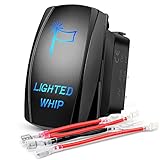 Nilight Lighted Whip Rocker Switch LED Light Bar 5Pin Laser On/Off LED Light 20A/12V 10A/24V Switch jumper wires set for Jeep Boat Trucks,2 years Warranty