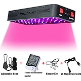 Phlizon Newest Winter 600W LED Plant Grow Light,with Thermometer Humidity Monitor,with Adjustable Rope,Full Spectrum Double Switch Plant Light for Indoor Plants Veg and Flower- 600W(10W Leds 60Pcs)