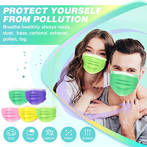 Disposable Face Masks, 50 Pack 3 Layer Individually Wrapped Masks For